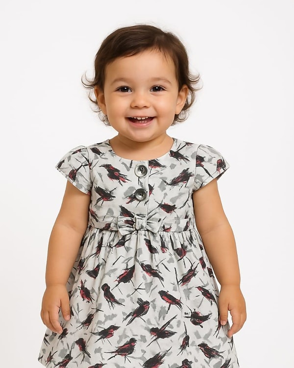 kids frock - Light Grey (Main view)