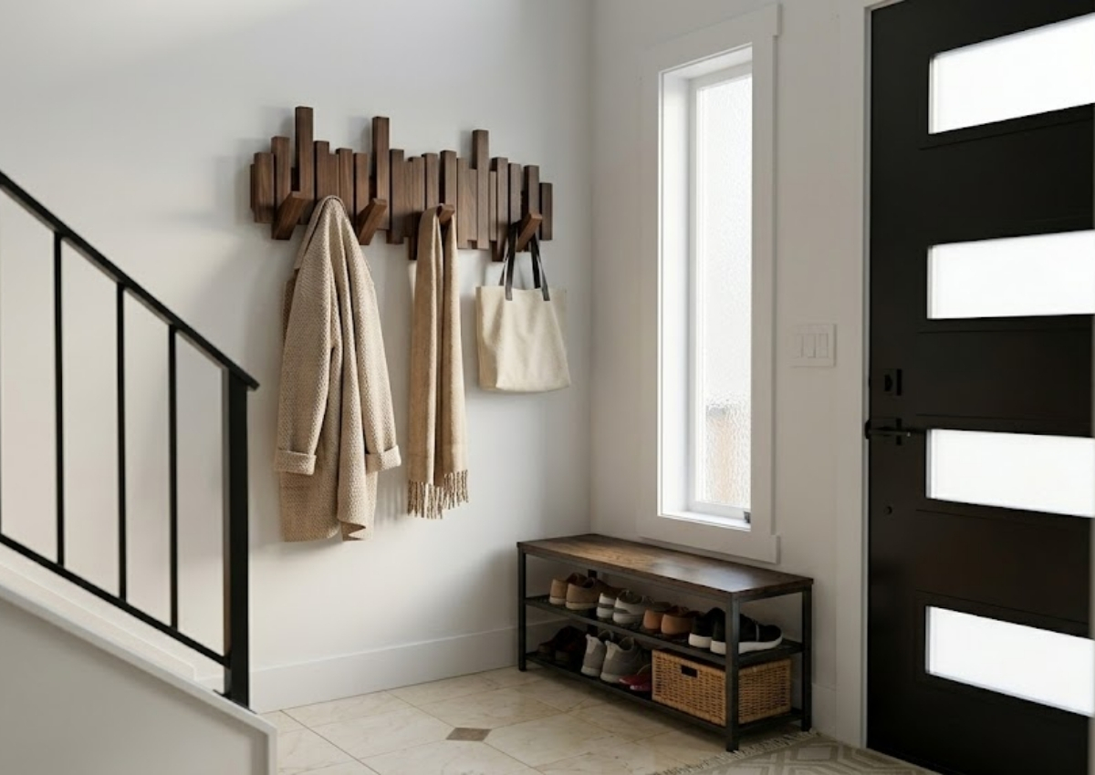 entryway wall coat rack for small apartment organization