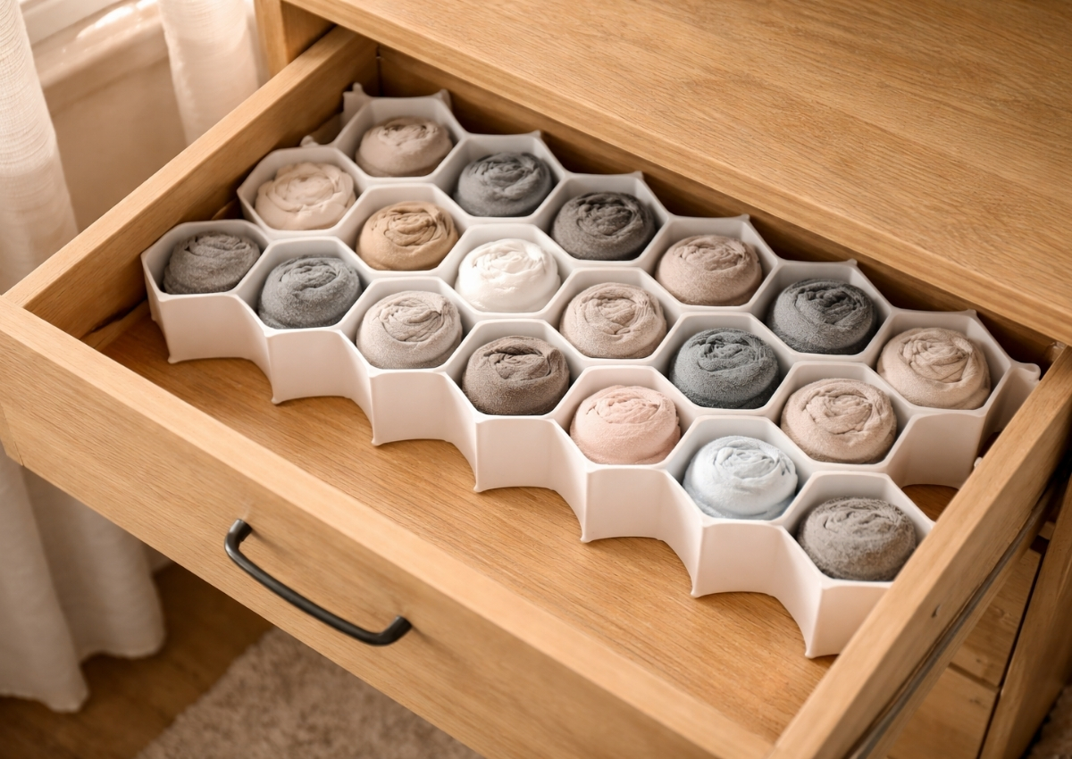 storage ideas for small homes - hidden drawer and wardrobe organization