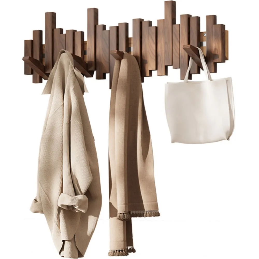wooden wall coat rack for entryway small apartment storage