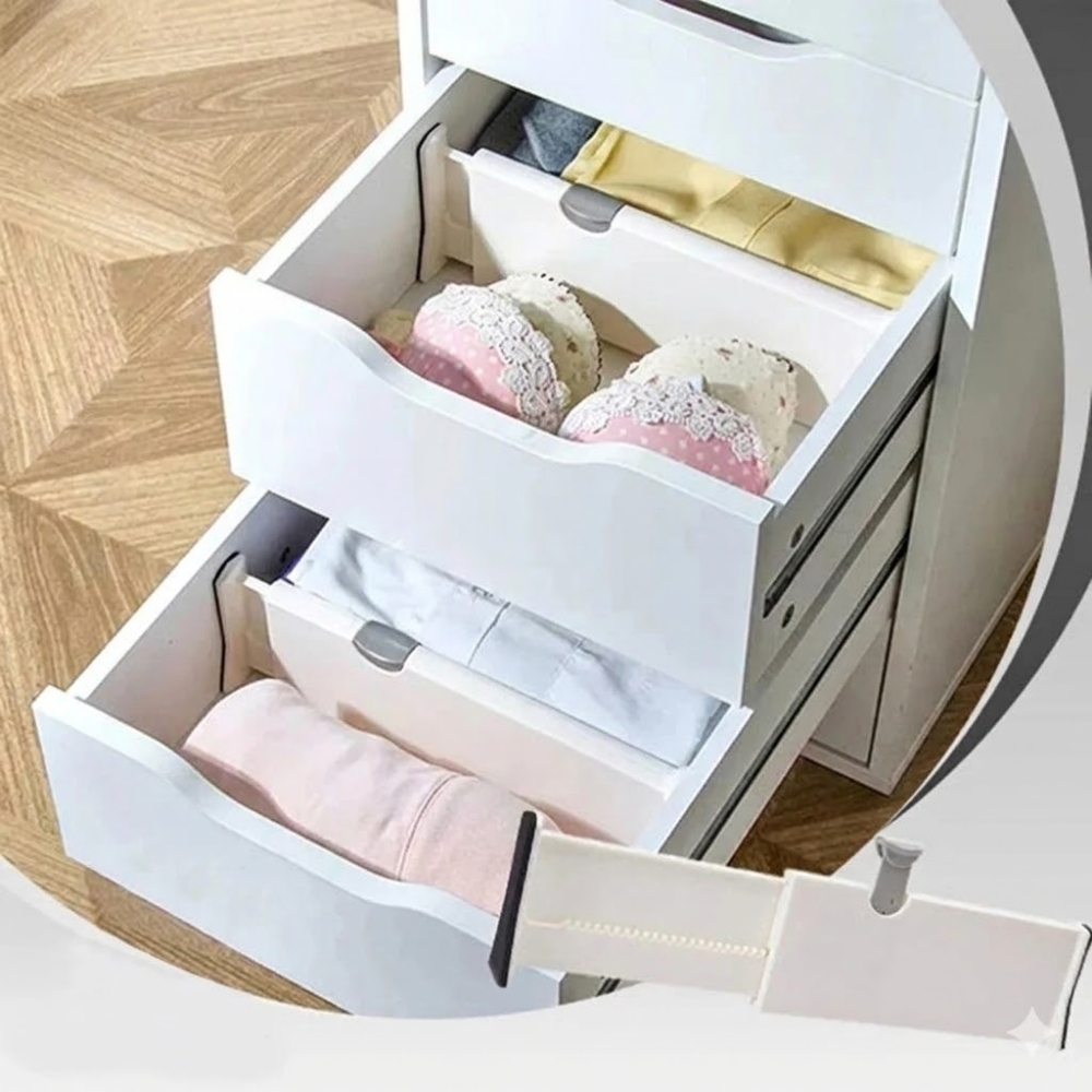 space saving expandable drawer divider apartment organization hacks