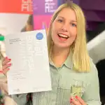 cathy with certificate finalist for best new business in epsom and ewell 2019 2