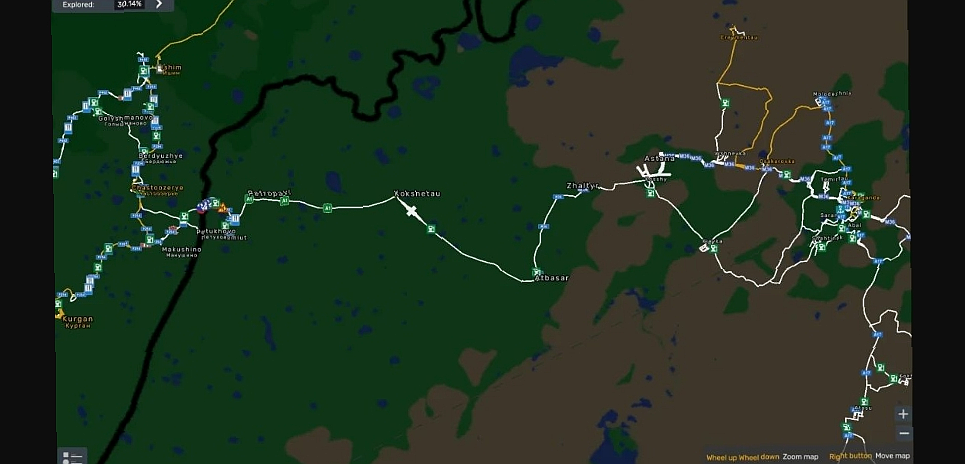 МОД Kazakhstan - Sibir Road Connection v0.8 ДЛЯ EURO TRUCK SIMULATOR 2
