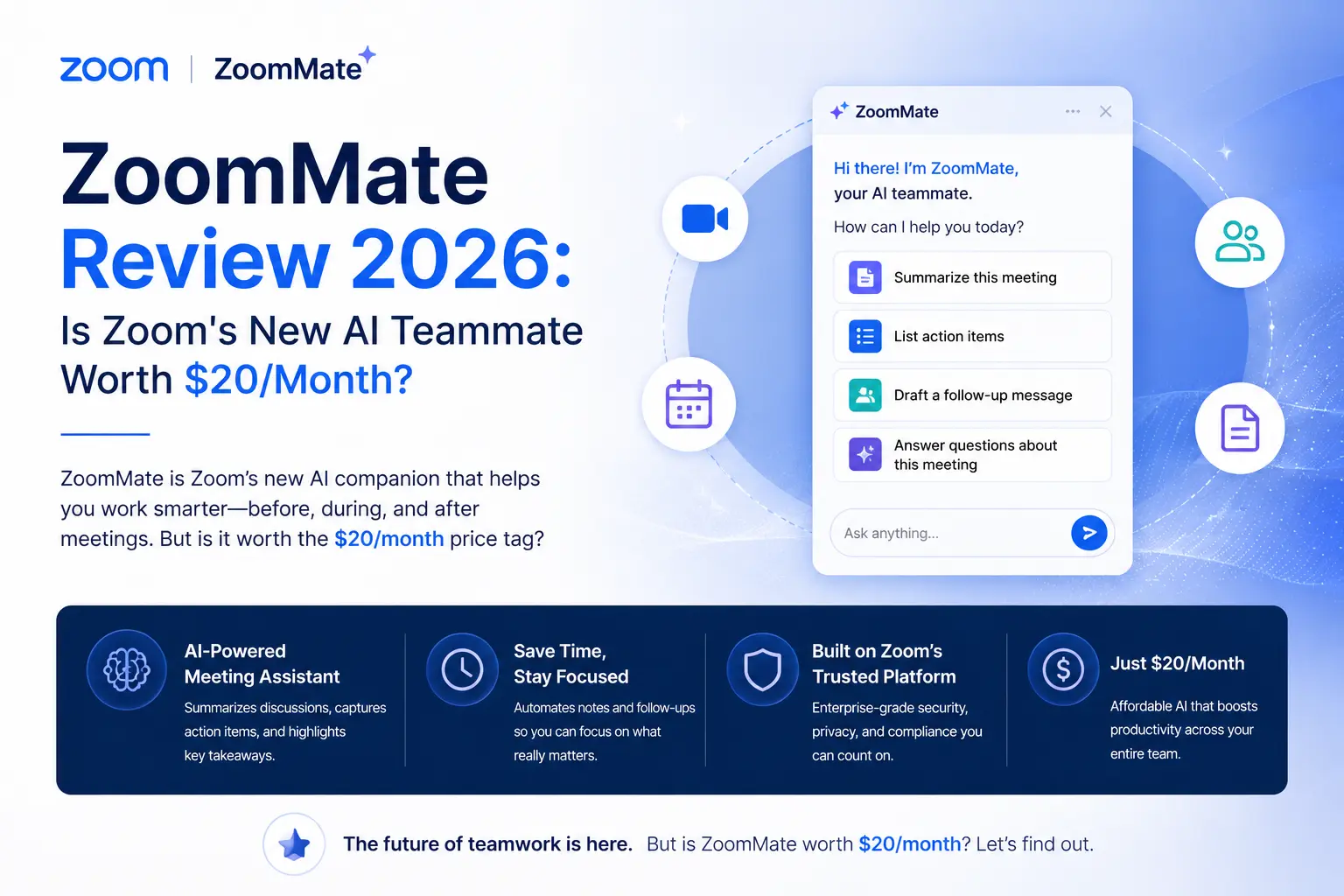 ZoomMate Review 2026: Is Zoom's New AI Teammate Worth $20/Month?