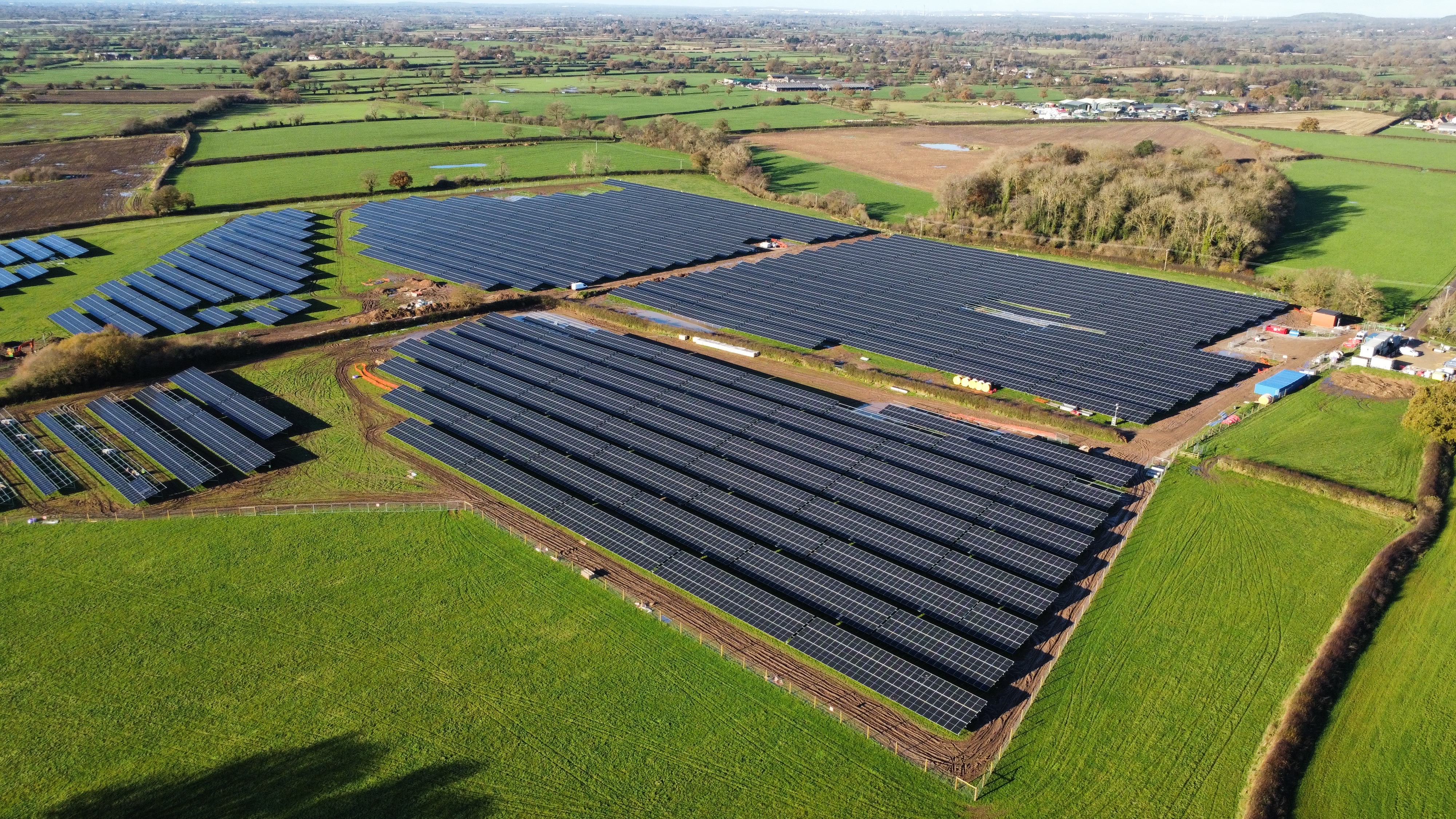 solar panel drone shot