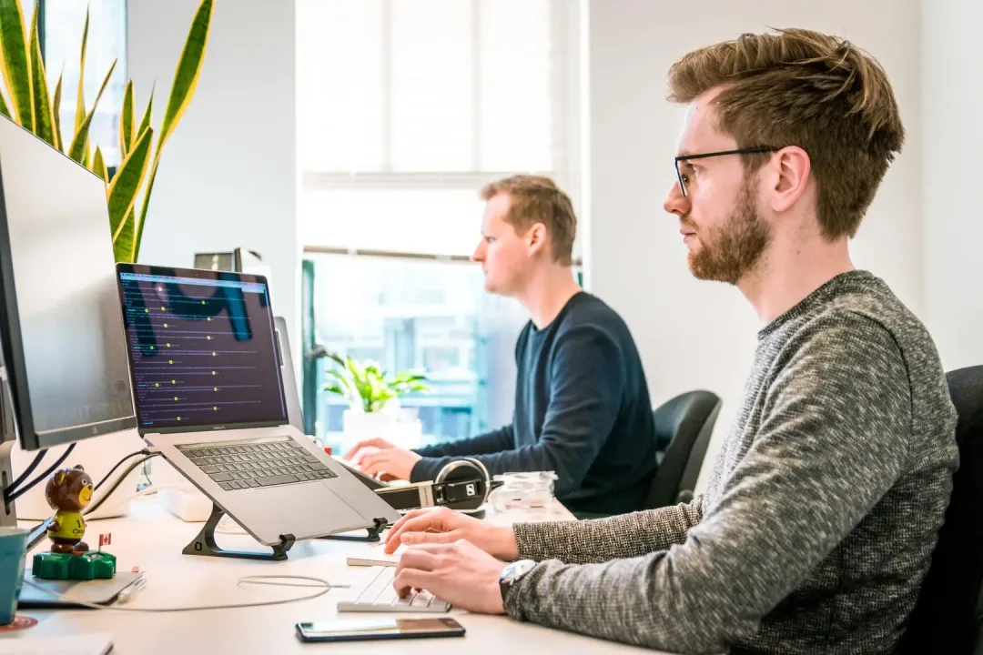the guys work in the office