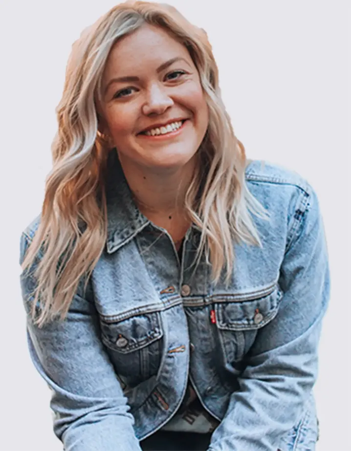 A girl in a denim jacket