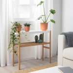 IKEA SATSUMAS Plant stand 70cm Bamboo, White