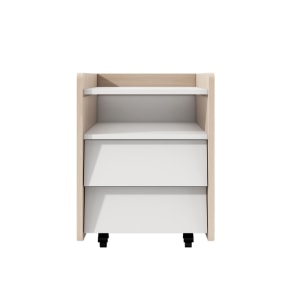 Alpaka Kaia Kids Bedside Table, White & Oak Effect, 41x54x54cm