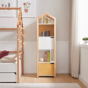 Alpaka Tui Kids Bookcase Small, White&Oak, 46x37x160cm