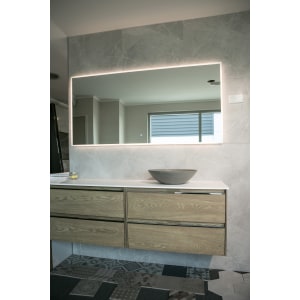 Aruvo ArledRectangle LED Acrylic Frame Bathroom Mirror with Demister 1500mm