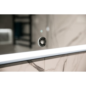 Aruvo Frled Rectangle Black Metal Frame LED Bathroom Mirror 1500mm