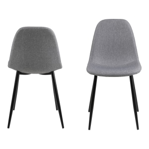 Hjem Design Verna Dining Chair, Set of 4, Light Grey