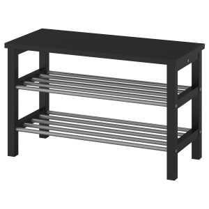 IKEA TJUSIG Bench with Shoe Storage 81x50cm Black