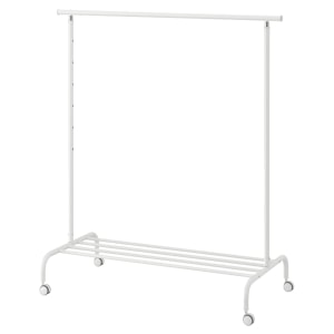 IKEA RIGGA Clothes Rack Adjustable Height 111x51x126/175cm, White