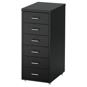 IKEA HELMER Drawer Unit on Castors 28x69cm, Black