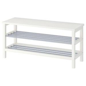 IKEA TJUSIG Bench with Shoe Storage 108x34x50cm, White