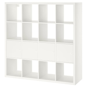 IKEA KALLAX Shelving Unit with 4 Inserts 147x147cm, White