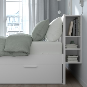 IKEA BRIMNES Bed frame w storage & headboard 180x200CM Super King, White, Luroy