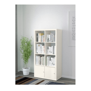 IKEA KALLAX Shelving Unit with Doors 77x39x147cm, White