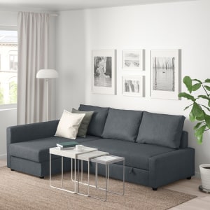 IKEA FRIHETEN Corner Sofa-bed with Storage 230x151x66cm, Hyllie Dark Grey