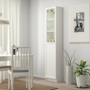 IKEA BILLY/OXBERG Bookcase with Panel/Glass Door 40x30x202cm, White, Glass