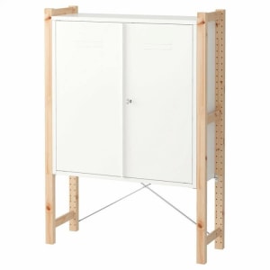 IKEA IVAR Cabinet With Doors 89x30x124CM PINE WHITE