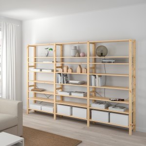 IKEA IVAR 3 Sections/Shelves, 259x30x179CM PINE