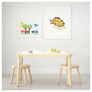 IKEA Children's table 83x58cm + 2 IKEA Storage Box 42x30x10cm White