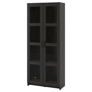 IKEA BRIMNES Glass-door cabinet 80x190cm Black