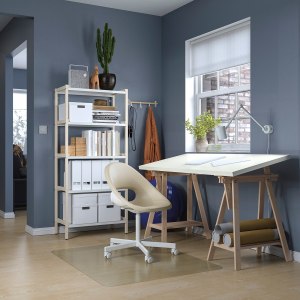 IKEA LAGKAPTEN / MITTBACK Desk, 140x60 cm, White/Birch