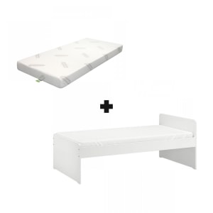 IKEA SLAKT Bed Frame and Memory Foam Mattress Combo, Long Single