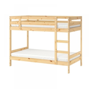 IKEA MYDAL Bunk Bed Frame and 2 Memory Foam Mattresses Combo, Long Single