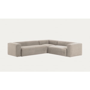 Kave Home BLOK 5-Seat Corner Sofa, Beige