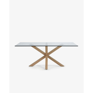 Kave Home ARGO Dining Table, Clear & Natural, 1.5m