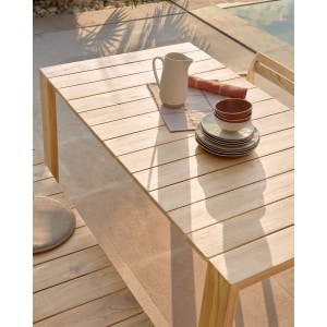 Kave Home Victoire Outdoor Solid Teak Wood Dining Table, 200cm