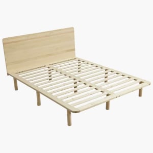 Lifely Cali Wooden Bed Frame, Natural, King Single, 117Wx208Lx95H cm