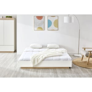 Lifely Cuppa Bed Base, White Oak, Super King, 187Wx208Lx28H cm