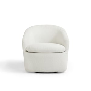 Lifely Cammy Boucle Swivel Chair, Creamy White, 75Wx75Lx75H cm