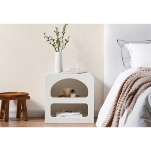 Lifely Sorrento Bedside Table, Chalk White, 40Wx50Lx50H cm