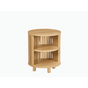 Lifely Harmony Round Bedside Table, 42Wx42Lx50H cm, Oak