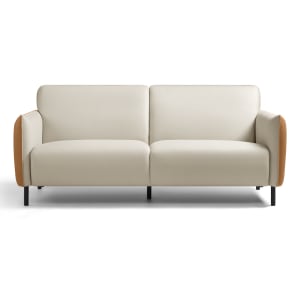 Linspire Gemini 3-Seater Leathaire Sofa, Oat & Windsor Tan