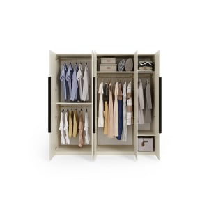 Linspire Stele 5-Door Wardrobe with Double Level Hanging