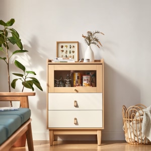 Linspire Aether Chest of 3 Drawers, Natural & White