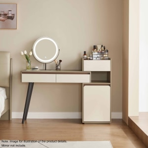 Linspire Rena Extendable Dressing Table with Storage Cabinet