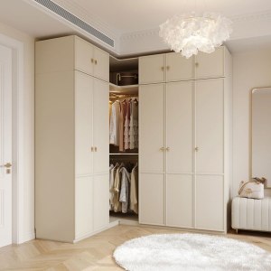 Linspire Haven 5-Door Corner Wardrobe with Cabinet