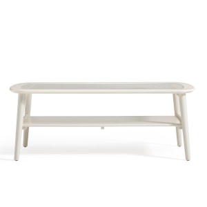 Linspire Ventus Coffee Table with Glass Top, 1m, White