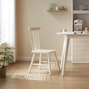 Linspire Ventus Solid Wood Dining Chairs, Set of 2, White