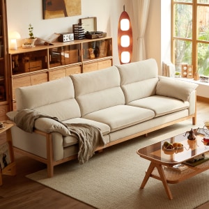 Linspire Drift 3-Seater Sofa, Natural & White