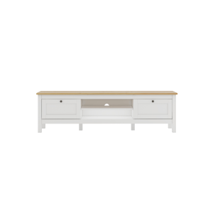 Loft Hampton TV Cabinet, White & Oak Effect Top, 160x39.8x45cm